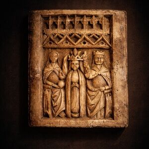 Vtg Gothic Wall Plaque Plaster Catholic Wall Decor Dark Academia Medieval Relief